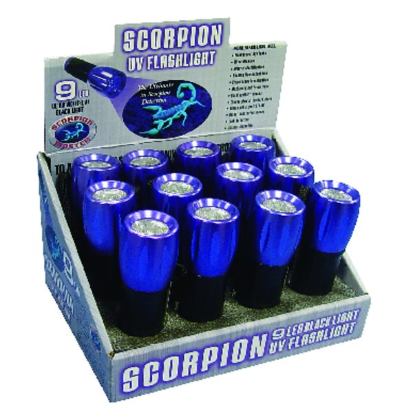 Scorpion Master Scorpion 9 LED 54 lm Black/Purple LED UV Flashlight AAA Battery 302481